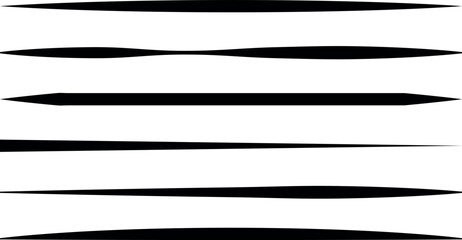 Hand-Drawn Straight Line Vector Brush Strokes Set – Black Grunge Smears, Rough Thick Paint Textures, Chinese & Japanese Calligraphy-Inspired Lines, Vector Sketch Decorative 