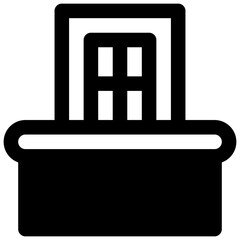 Balcony. Outlined stroke vector icon with black-filled details.