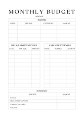 Monthly Budget Planner Template | Elegant Minimalist Finance Planner - 1