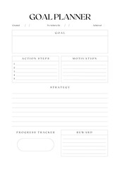 Goal Planner Template | Elegant Minimalist Productivity Planner - 1