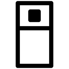 Refrigerator. Outlined stroke vector icon with black-filled details.