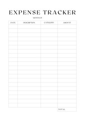 Expense Tracker Planner Template | Elegant Minimalist Finance Planner - 1