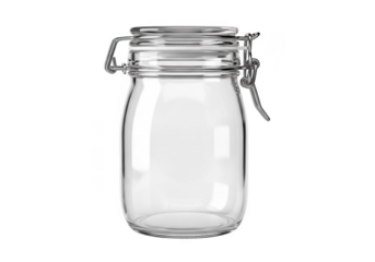 Elegant glass jar with airtight seal for preserving food, stylish storage design