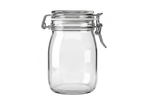 Elegant glass jar with airtight seal for preserving food, stylish storage design