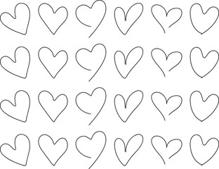 Eternal Heart Bonds: A Romantic Line Black Vector Collection of Everlasting Love & Soulful Connections