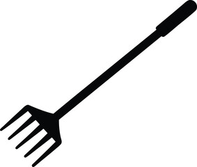 Gardening tool rake icon silhouette vector illustration