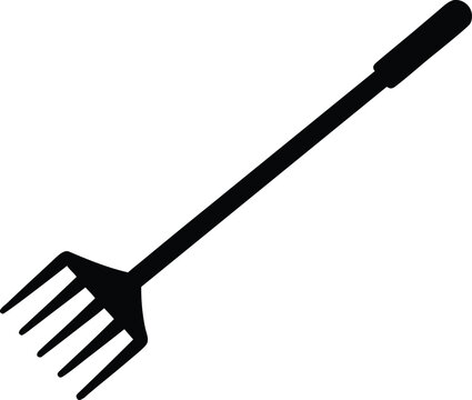 Gardening tool rake icon silhouette vector illustration