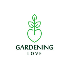 Garden logo with a heartshaped plant design for a brand, perfect for gardening businesses