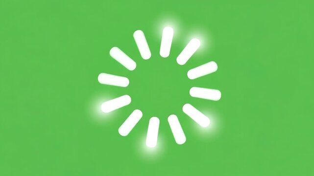 White Spinning Loading Icon on Green Screen | Chroma Key Loading Animation Loop