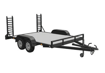 Heavy duty car hauler trailer with ramps ready for transport jobs and vehicle moving