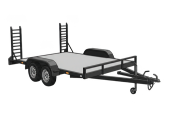 Heavy duty car hauler trailer with ramps ready for transport jobs and vehicle moving