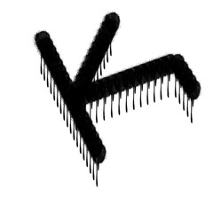 black and white paint brush letter K