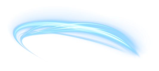 Curved glowing trails of light represent air circulation and energy transfer. A perfect digital element for eco design and science visualization.