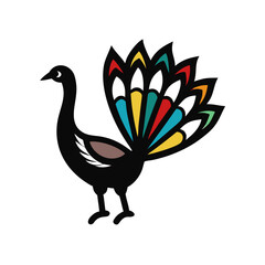 vector illustration of a peacock