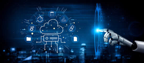 An AI managed cloud storage and data synchronization ecosystem. A concept of smart cloud computing...