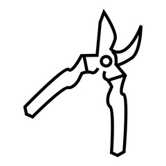 pruning shears garden outline icon vector illustration