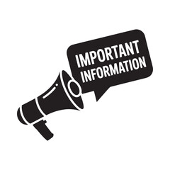 Megaphone with important information speech bubble announcement alert