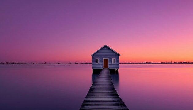 Stunning Sunrise At The Matilda Bay Boathouse On Swan River In Perth, Western Australia - A Spectacular Morning View.