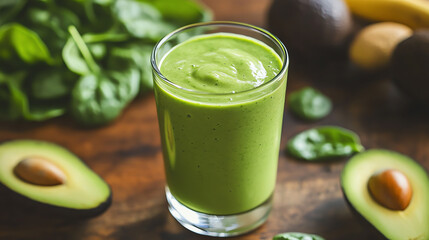 avocado and spinach smoothie, creamy green texture