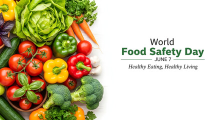 Vibrant fresh vegetables celebrating world food safety day