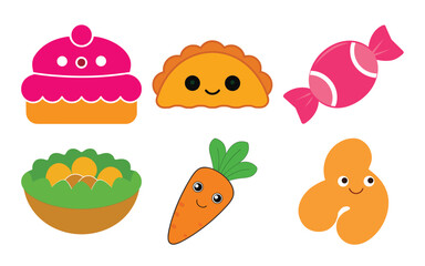 Cute cartoon food characters