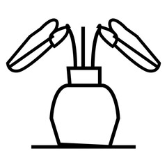 vector illustration of a vase with leaf