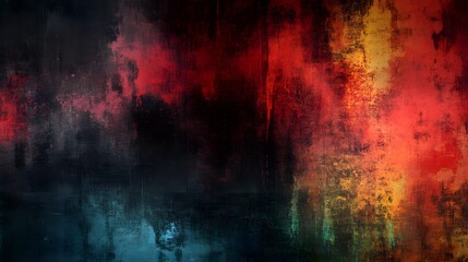 Obraz premium Dramatic abstract background features intense color washes over a dark, textured surface.