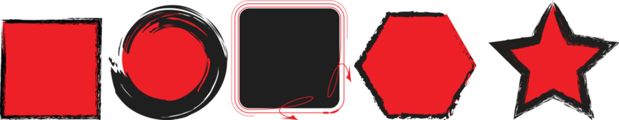 vector BRUSH illustration of a red and black background