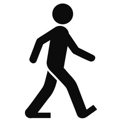 running man silhouette icon on white background