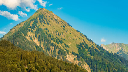 Alpine summer view near Schoppernau, Bregenz, Vorarlberg, Austria