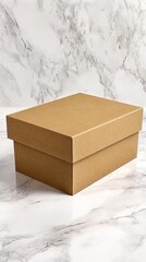Simple brown cardboard gift box ready for customization and thoughtful presents