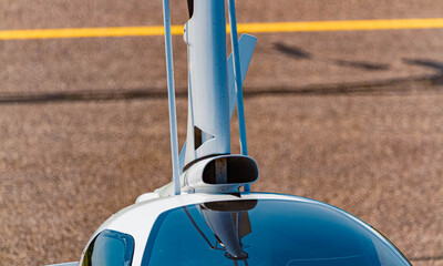 Details of a helicopter at airport Straubing, Bavaria, Germany