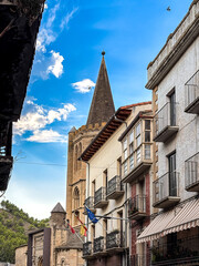Beautiful street view of Old town in Sigues ,Spain