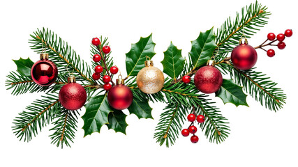 Christmas garland isolated on transparent background