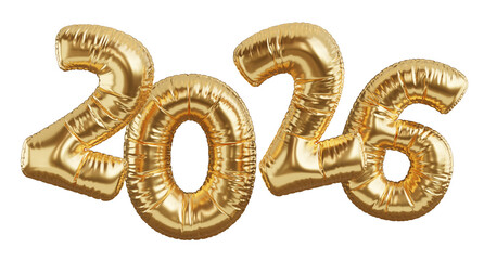 3d render of Celebration banner with happy new year 2026 balloons floating © KWstudio