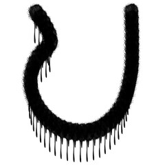 grunge font letter U graffiti