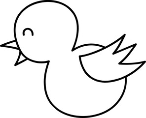 Cute duck cartoon coloring page vector illustration