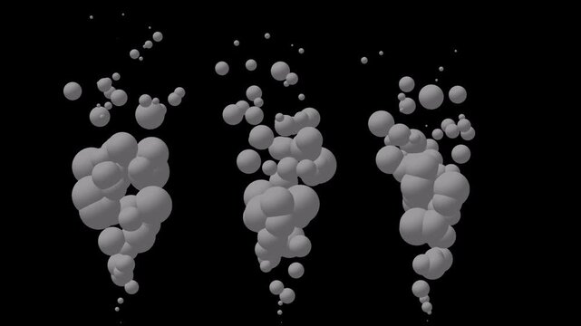 Smoke column rising up. 3D generated stylized animation fx. Available in FullHD and 4K video on black