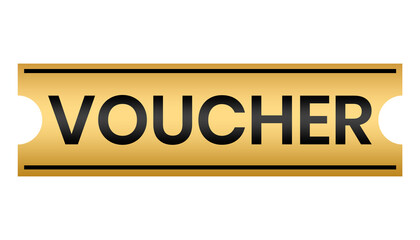 gold voucher badge element png file	