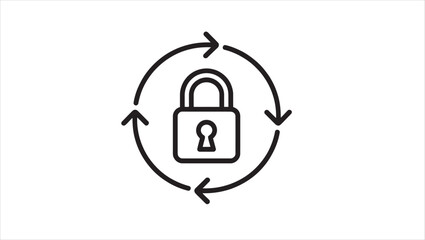 Collection of outline style icons representing privacy and security concepts