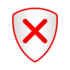 Obraz premium red shield with cross mark icon element