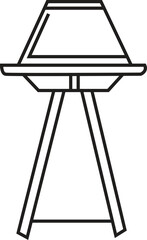 Minimalist Line Art Vector Icon of a Charcoal Kettle Barbecue Grill on a Stand