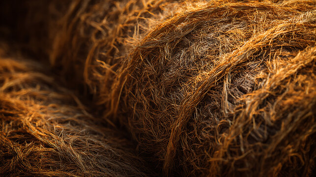 Close Up Rustic Texture Of A Farm Hay Bale For Background Use