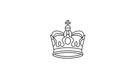 Crown Line Art Illustration on White Background | Elegant Decorative Graphic for Logo Design, Icon, and Royalty Themed Visuals