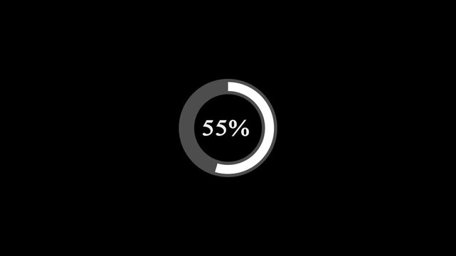 Beautiful Circle Loading icon animation.finance % loading progress bar loading animation for website. 4K Progress Bar Animation.progress loading bar 0-100 percent on transparent background