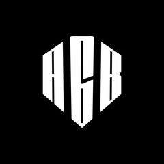 A bold white three-letter a black hexagonal monogram logo design