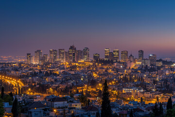 Obraz premium City of Jerusalem Under Starlight