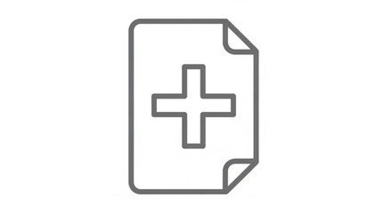 Obraz premium A simple and clean document icon with a plus sign, , perfect for representing new files or additions