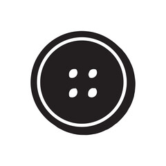 Obraz premium Vector isolated one single round button with four holes colorless black and white outline silhouette shadow shape stencil solid black 