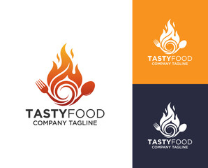 Tasty food grill barbecue logo and restaurant company